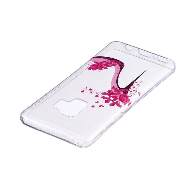 Samsung Galaxy S9 Handy Case - Hülle aus flexiblem TPU Plastik - High Heels mit Blumen