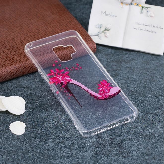 Samsung Galaxy S9 Handy Case - Hülle aus flexiblem TPU Plastik - High Heels mit Blumen