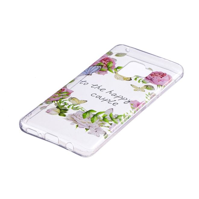 Samsung Galaxy S9 Plus Handy Case - Hülle aus flexiblem TPU Plastik - Blumen und Spruch