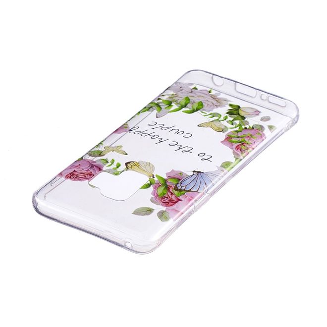 Samsung Galaxy S9 Plus Handy Case - Hülle aus flexiblem TPU Plastik - Blumen und Spruch