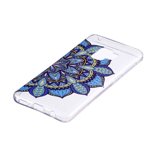 Samsung Galaxy S9 Plus Handy Case - Hülle aus flexiblem TPU Plastik - blauer Lotus