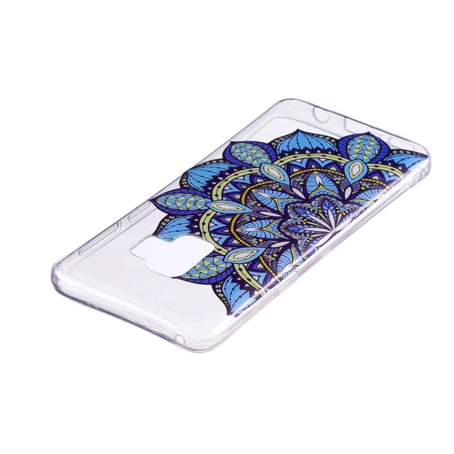 Samsung Galaxy S9 Plus Handy Case - Hülle aus flexiblem TPU Plastik - blauer Lotus