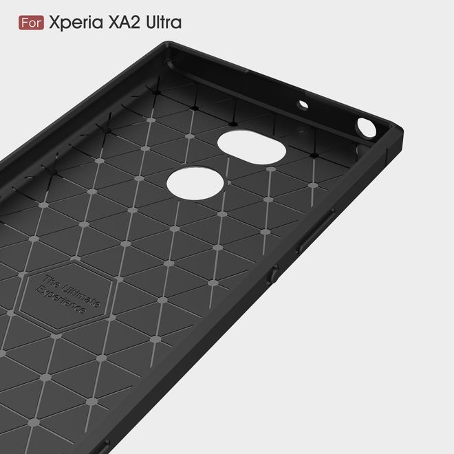 Sony Xperia XA2 Ultra Handy Hülle - TPU Softcase - mit Carbon Muster - schwarz