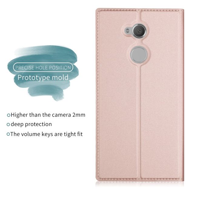 Sony Xperia XA2 Ultra Handy Case - Hülle aus Leder - mit Standfunktion - rosegold
