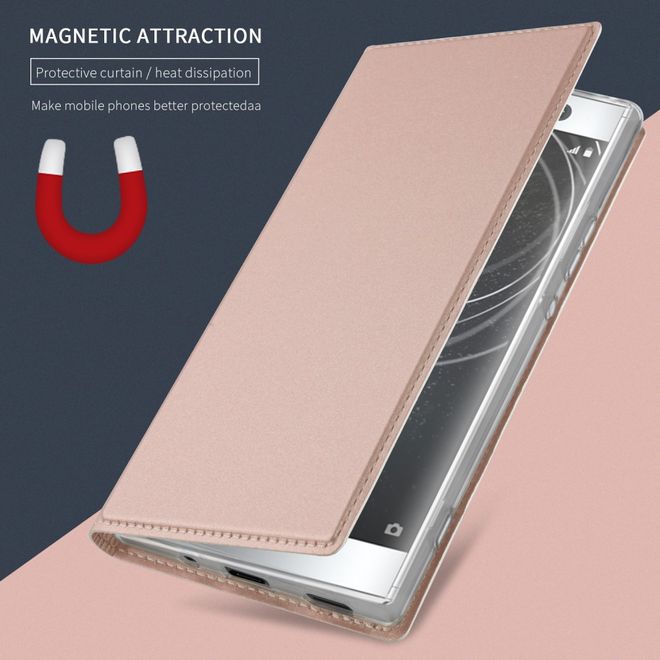 Sony Xperia XA2 Ultra Handy Case - Hülle aus Leder - mit Standfunktion - rosegold