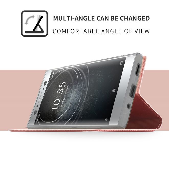 Sony Xperia XA2 Ultra Handy Case - Hülle aus Leder - mit Standfunktion - rosegold