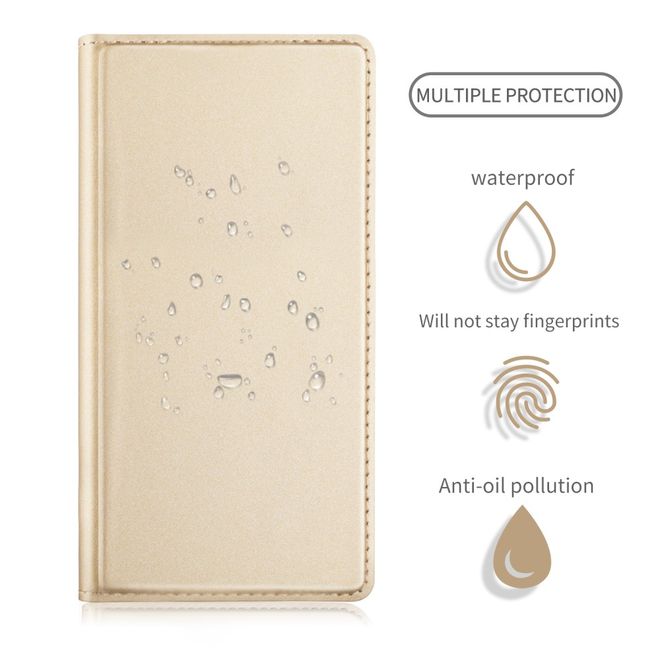 Sony Xperia XA2 Ultra Handy Case - Hülle aus Leder - mit Standfunktion - gold