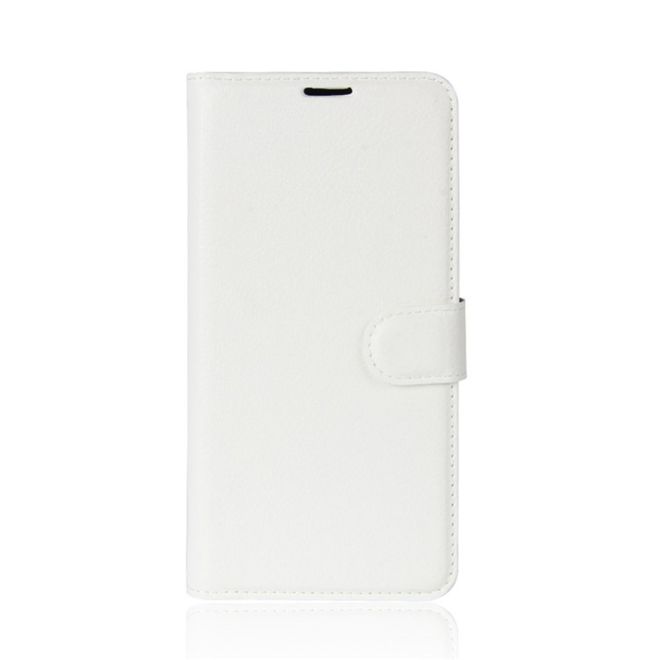 Sony Xperia XA2 Handy Hülle - Leder Bookcover - mit Litchitextur und Standfunktion - weiss