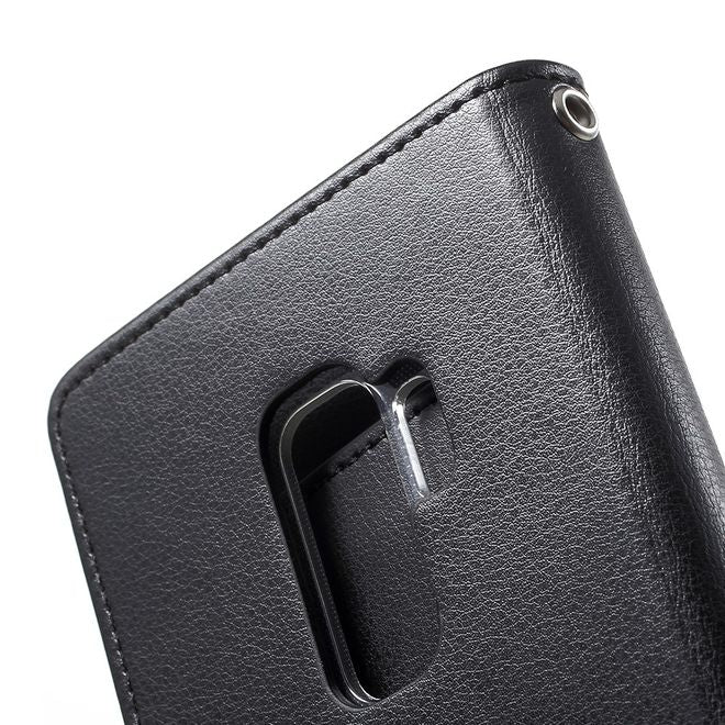Goospery - Cover für Samsung Galaxy S9 Plus - Handyhülle aus Leder - Rich Diary Series - schwarz