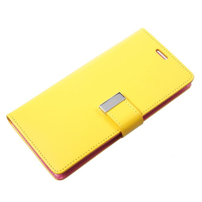 Goospery - Cover für Samsung Galaxy S9 Plus - Handyhülle aus Leder - Rich Diary Series - gelb