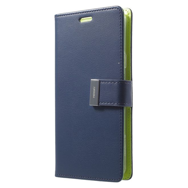 Goospery - Cover für Samsung Galaxy S9 Plus - Handyhülle aus Leder - Rich Diary Series - navy