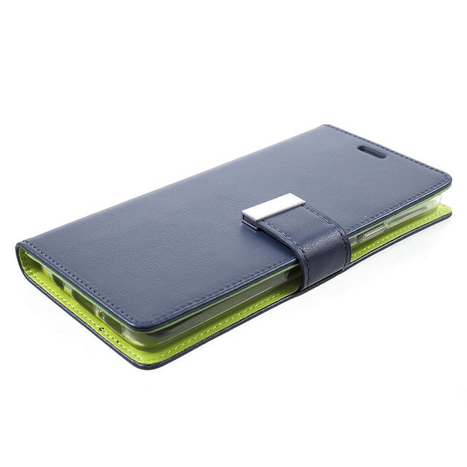 Goospery - Cover für Samsung Galaxy S9 Plus - Handyhülle aus Leder - Rich Diary Series - navy
