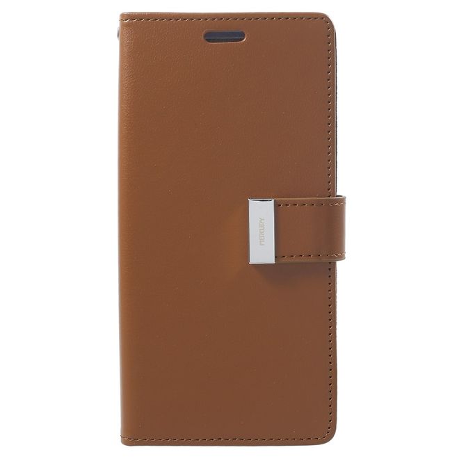 Goospery - Cover für Samsung Galaxy S9 Plus - Handyhülle aus Leder - Rich Diary Series - braun