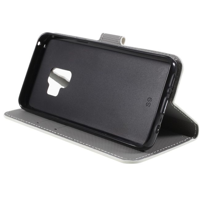 Samsung Galaxy S9 Handy Hülle - Bookcover aus Leder - Eiffelturm und kleine Sujets