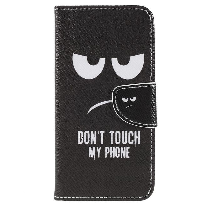 Sony Xperia XZ2 Handyhülle - Bookcover aus Leder - fieses Smiley und Spruch