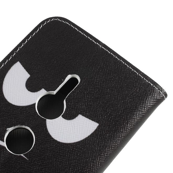 Sony Xperia XZ2 Handyhülle - Bookcover aus Leder - fieses Smiley und Spruch