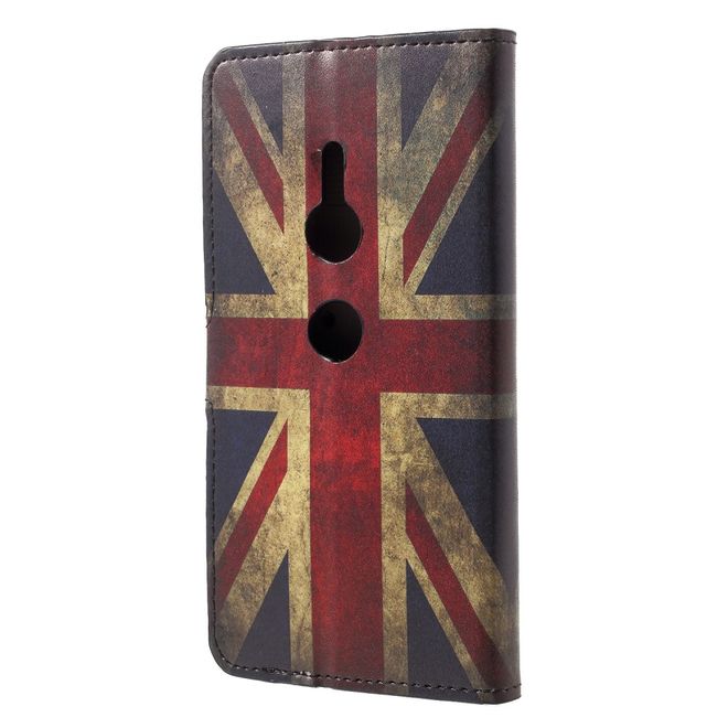 Sony Xperia XZ2 Handy Case - Hülle aus Leder - UK Flagge im Vintagelook