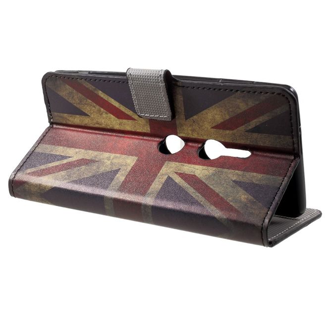 Sony Xperia XZ2 Handy Case - Hülle aus Leder - UK Flagge im Vintagelook