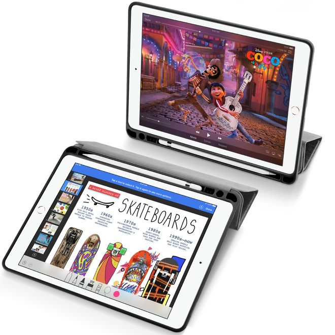 Dux Ducis - iPad 9.7 (2018) Hülle - Apple Pencil Schutzfach - Domo Series - grau