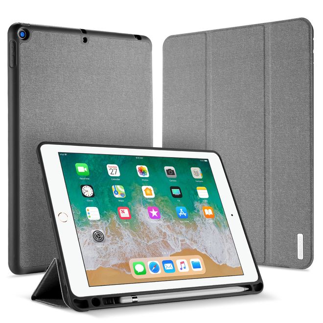 Dux Ducis - iPad 9.7 (2018) Hülle - Apple Pencil Schutzfach - Domo Series - grau