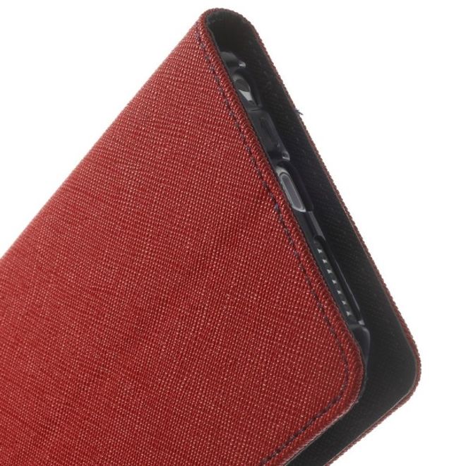 Goospery - Sony Xperia XZ2 Hülle - Handy Bookcover - Fancy Diary Series - rot/navy