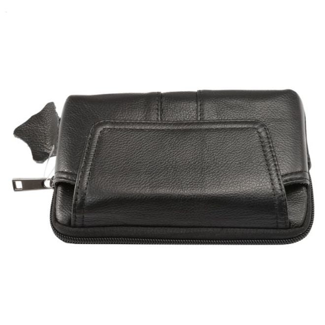 Universelle Handytasche in Echtleder mit Gürtelschlaufe - für Handys bis 6 Zoll - schwarz