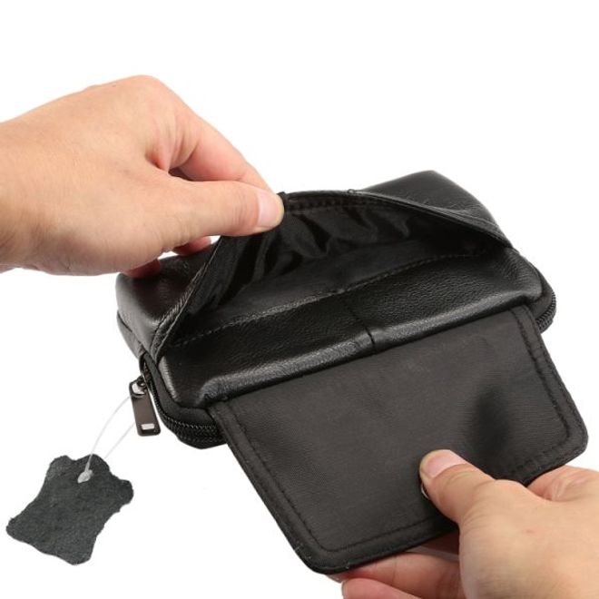 Universelle Handytasche in Echtleder mit Gürtelschlaufe - für Handys bis 6 Zoll - schwarz
