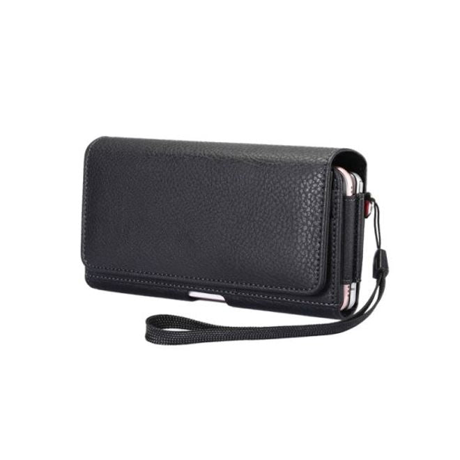 Universelle Dual Handytasche (Grösse XL) mit Gürtelclip für Handys bis 6 Zoll - schwarz