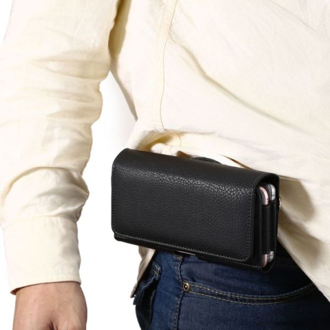 Universelle Dual Handytasche (Grösse XL) mit Gürtelclip für Handys bis 6 Zoll - schwarz