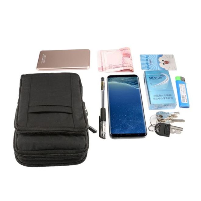 Universelle Outdoor Schultertasche für Handys bis 7 Zoll - schwarz