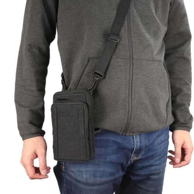 Universelle Outdoor Schultertasche für Handys bis 7 Zoll - schwarz