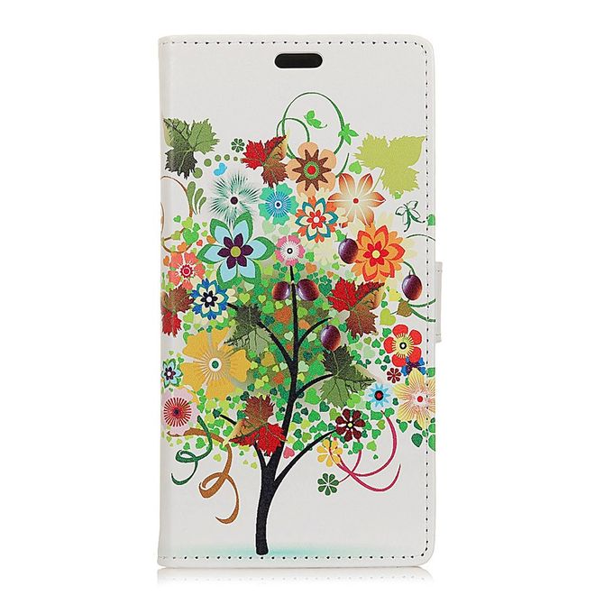 Sony Xperia XA2 Plus Handyhülle - Leder Bookcover Image II Series - farbiger Baum