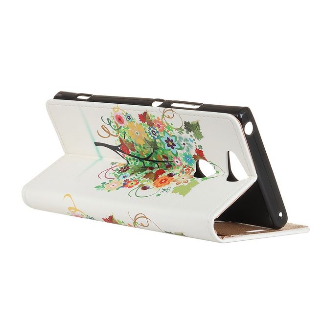 Sony Xperia XA2 Plus Handyhülle - Leder Bookcover Image II Series - farbiger Baum