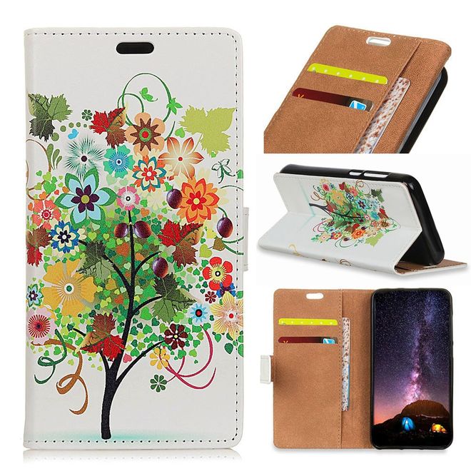Sony Xperia XA2 Plus Handyhülle - Leder Bookcover Image II Series - farbiger Baum