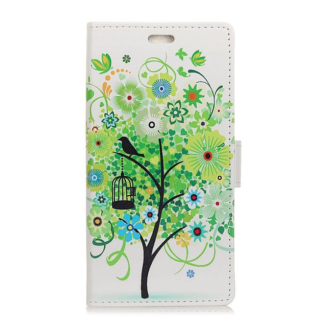 Sony Xperia XA2 Plus Handyhülle - Leder Bookcover Image II Series - grüner Baum