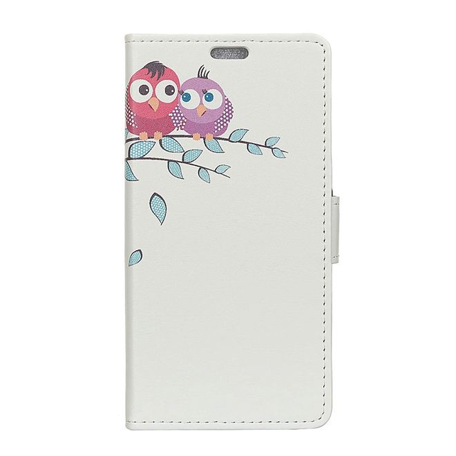 Sony Xperia XA2 Plus Handyhülle - Leder Bookcover Image II Series - Eulen auf einem Ast