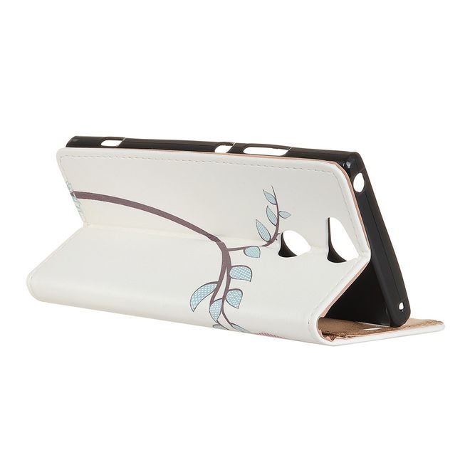 Sony Xperia XA2 Plus Handyhülle - Leder Bookcover Image II Series - Eulen auf einem Ast