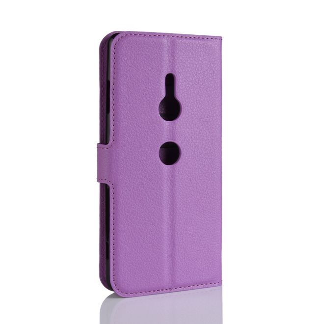 Sony Xperia XZ3 Handy Hülle - Litchi Leder Bookcover Series - purpur