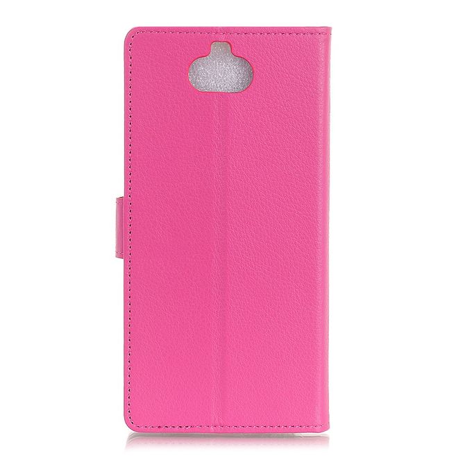 Sony Xperia XA3 Handy Hülle - Litchi Leder Bookcover Series - rosa
