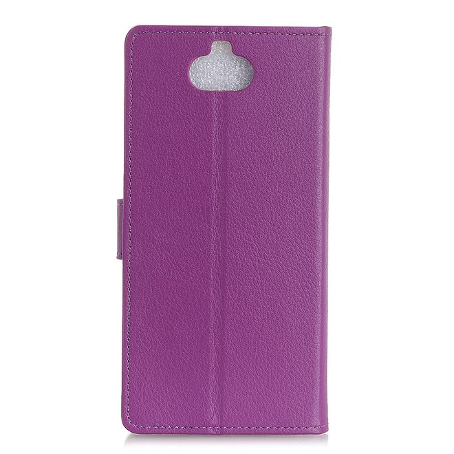 Sony Xperia XA3 Handy Hülle - Litchi Leder Bookcover Series - purpur