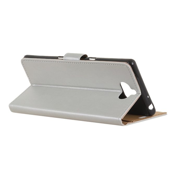 Sony Xperia XA3 Handy Hülle - Classic II Leder Bookcover Series - silber