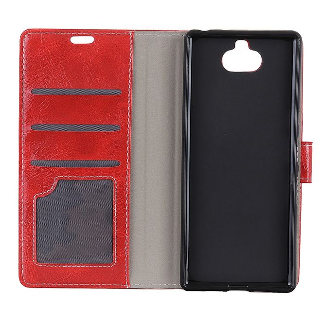Sony Xperia XA3 Handyhülle - Crazy Horse III Leder Series Case - rot