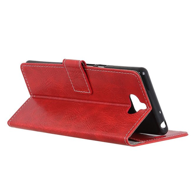 Sony Xperia XA3 Handyhülle - Crazy Horse III Leder Series Case - rot