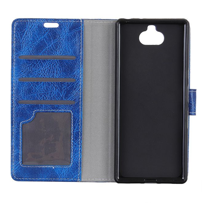 Sony Xperia XA3 Handyhülle - Crazy Horse III Leder Series Case - blau