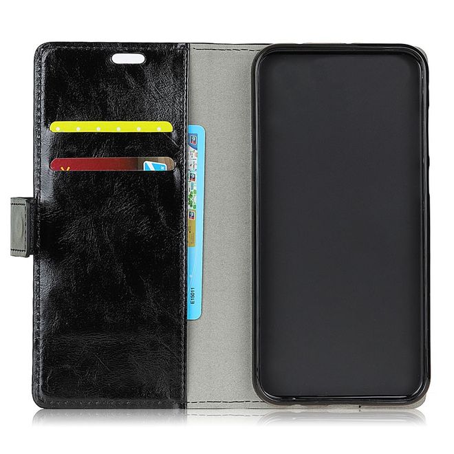 Sony Xperia XZ4 Compact Handyhülle - Crazy Horse Leder Bookcover Series - schwarz