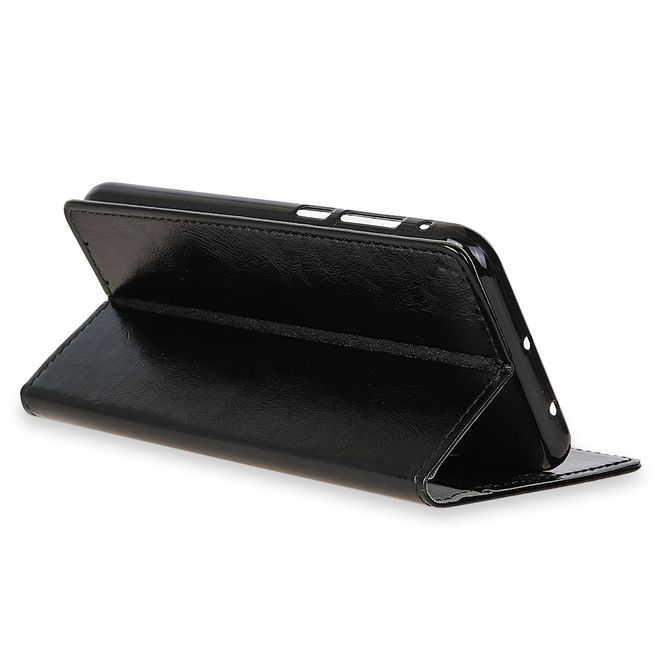 Sony Xperia XZ4 Compact Handyhülle - Crazy Horse Leder Bookcover Series - schwarz