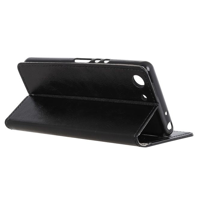 Sony Xperia XZ4 Compact Handyhülle - Crazy Horse Leder Bookcover Series - schwarz