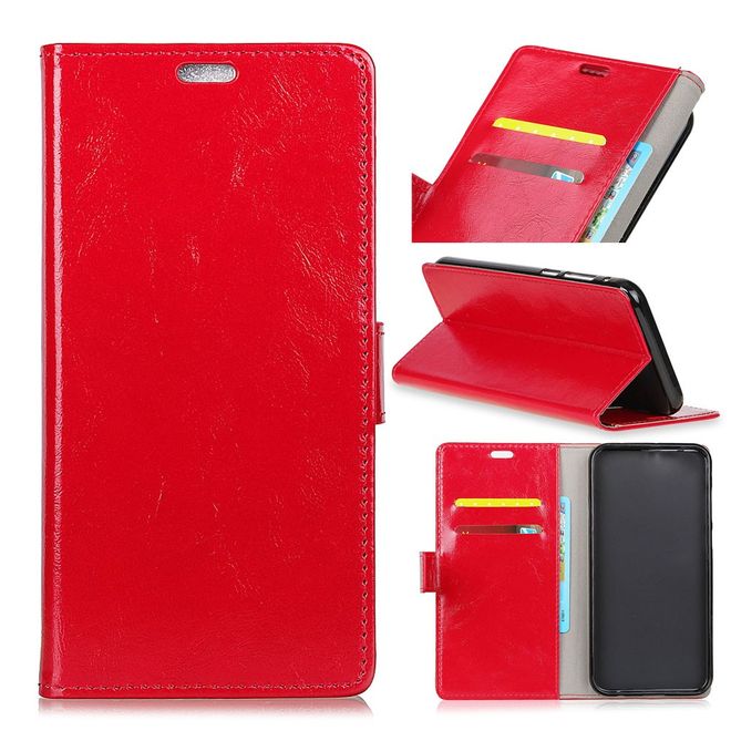 Sony Xperia XZ4 Compact Handyhülle - Crazy Horse Leder Bookcover Series - rot