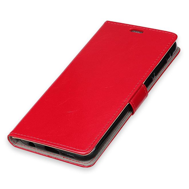 Sony Xperia XZ4 Compact Handyhülle - Crazy Horse Leder Bookcover Series - rot