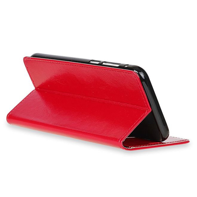 Sony Xperia XZ4 Compact Handyhülle - Crazy Horse Leder Bookcover Series - rot